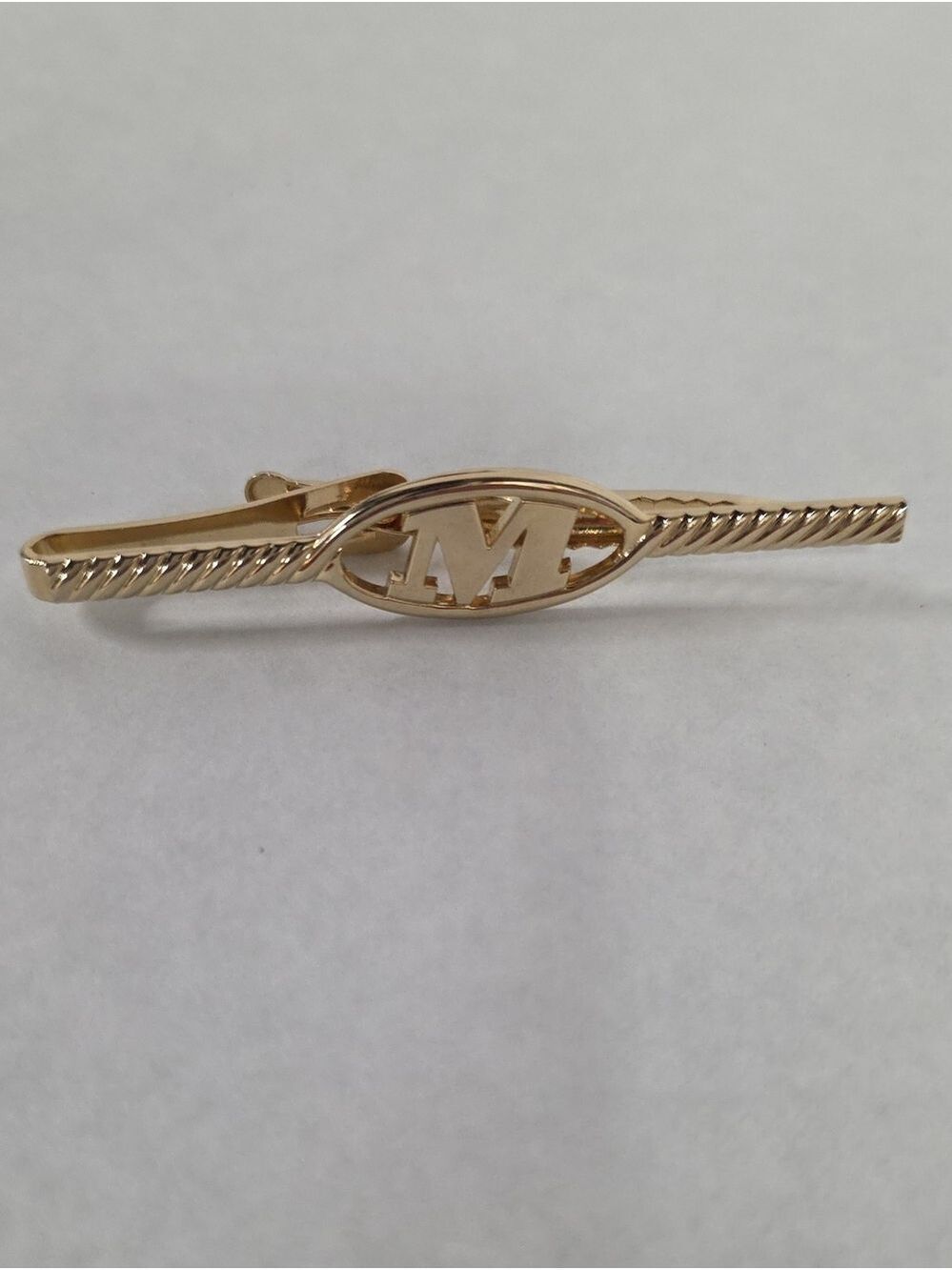 MCM Swank Gold-Toned Tie Clip "M", Men's Vintage Accessories
